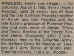 Powless, Henry Lee (Hank)