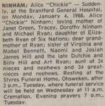 Ninham, Alice (Chickie)