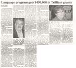 "Language Program Gets $450,000 in Trillium Grants"