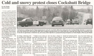 &quot;Cold and Snowy Protest Closes Cockshutt Bridge&quot;