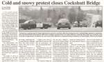 "Cold and Snowy Protest Closes Cockshutt Bridge"
