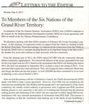 "To Members of the Six Nations of the Grand River Territory:"