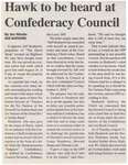 "Hawk to be Heard at Confederacy Council"