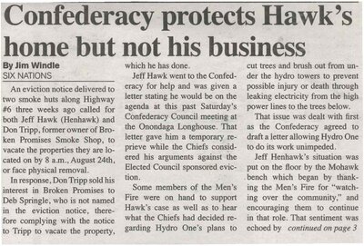 &quot;Confederacy Protects Hawk's Home but Not His Business&quot;