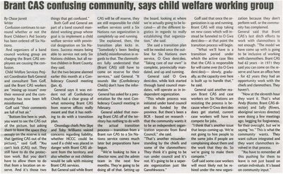 &quot;Brant CAS Confusing Community, Says Child Welfare Working Group&quot;