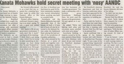 &quot;Kanata Mohawks Hold Secret Meeting with 'Nosy' AANDC&quot;