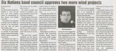 &quot;Six Nations Band Council Approves Two More Wind Projects&quot;