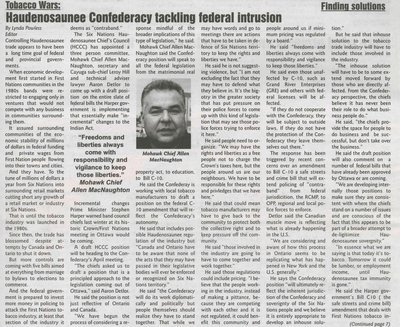 &quot;Haudenosaunee Confederacy Tackling Federal Intrusion&quot;