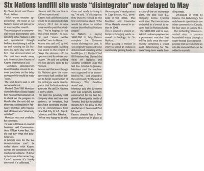 &quot;Six Nations Landfill Site Waste &quot;Disintegrator&quot; Now Delayed to May&quot;