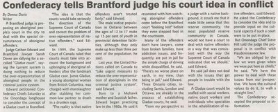 &quot;Confederacy Tells Brantford Judge His Court Idea in Conflict&quot;