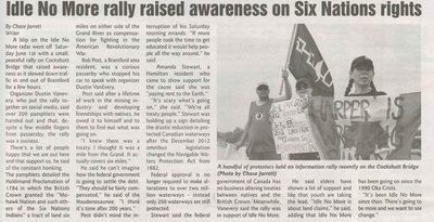 &quot;Idle No More Rally Raised Awareness on Six Nations Rights&quot;