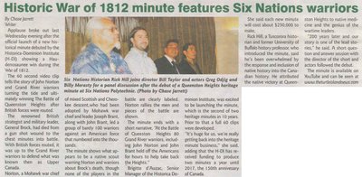 &quot;Historic War of 1812 Minute Features Six Nations Warriors&quot;