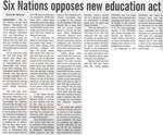 "Six Nations Opposes New Education Act"