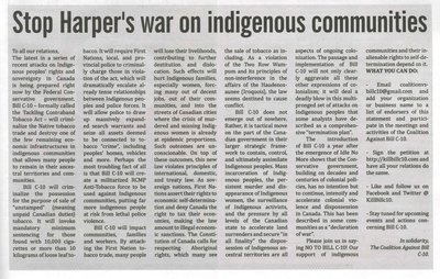 &quot;Stop Harper's War on Indigenous Communities&quot;