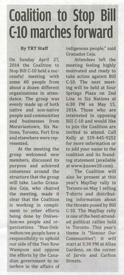 &quot;Coalition to Stop Bill C-10 Marches Forward&quot;