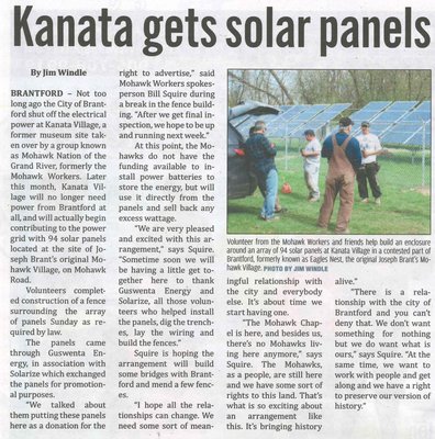 &quot;Kanata Gets Solar Panels&quot;