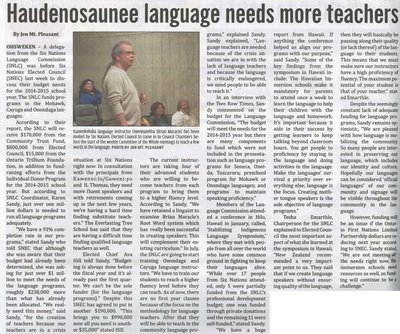 &quot;Haudenosaunee Language Needs More Teachers&quot;