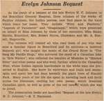 "Evelyn Johnson Bequest"