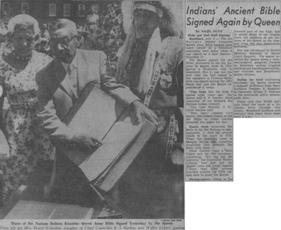 &quot;Indians' Ancient Bible Signed Again by Queen&quot;