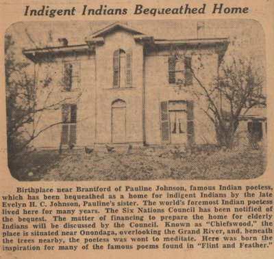 &quot;Indigent Indians Bequeathed Home&quot;