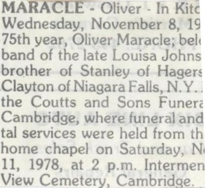 Maracle, Oliver