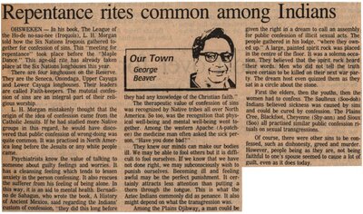 &quot;Repentance Rites Common Among Indians&quot;