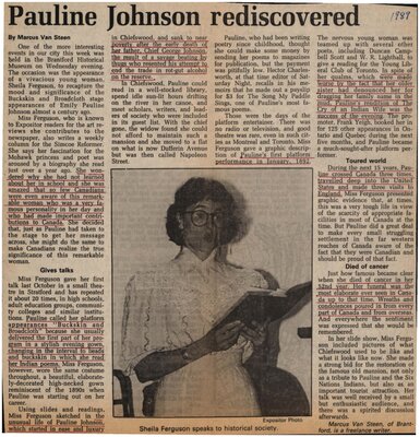 &quot;Pauline Johnson Rediscovered&quot;