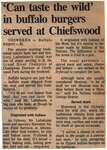 "'Can Taste the Wild' in Buffalo Burgers Served at Chiefswood"