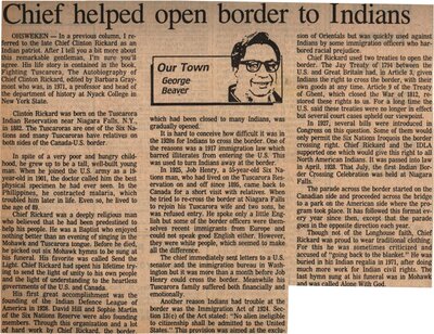 &quot;Chief Helped Open Border to Indians&quot;