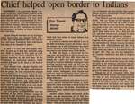 "Chief Helped Open Border to Indians"