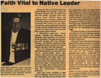 &quot;Faith Vital to Native Leader&quot;