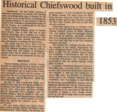 &quot;Historical Chiefswood Built in 1835&quot;