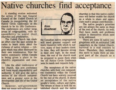 &quot;Native Churches Find Acceptance&quot;