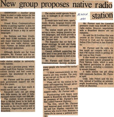 &quot;New Group Proposes Native Radio Station&quot;