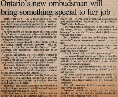 &quot;Ontario's New Ombudsman Will Bring Something Special to Her Job&quot;