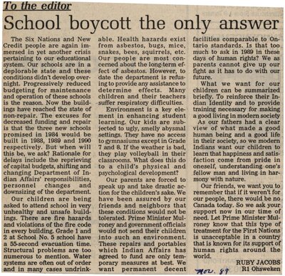 &quot;To the Editor: School Boycott the Only Answer&quot;