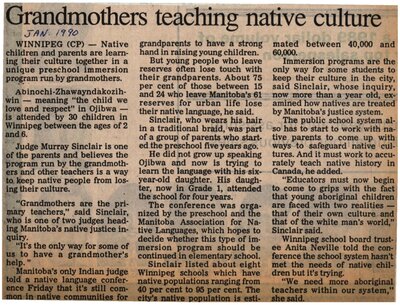 &quot;Grandmothers Teaching Native   Culture&quot;