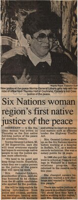 "Six Nations Woman Region's First Native Justice of the Peace"