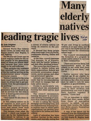 &quot;Many Elderly Natives Leading Tragic Lives&quot;