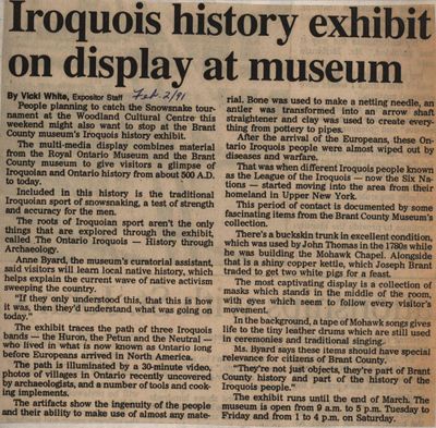 &quot;Iroquois History Exhibit on Display at Museum&quot;