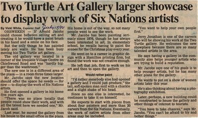 &quot;Two Turtle Art Gallery Larger Showcase to Display Work of Six Nations Artist&quot;