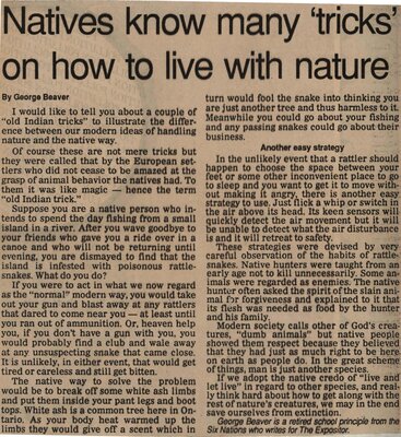 &quot;Natives Know Many 'Tricks' on How to Live with Nature