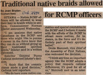 &quot;Traditional Native Braids Allowed for RCMP Officers&quot;