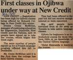 "First Classes in Ojibwa Under Way at New Credit"