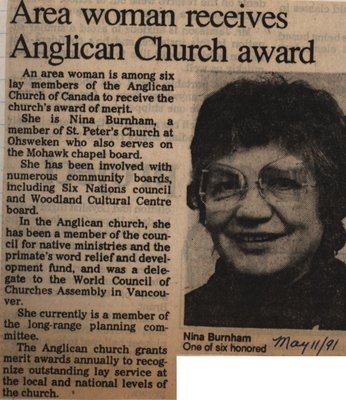 &quot;Area Woman Receives Anglican Church Award&quot;