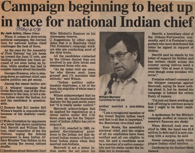 &quot;Campaign Beginning to Heat Up in Race for National Indian Chief&quot;