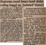 "Supreme Court Hears Land Claim Ruling Based on 'Isolated' History"