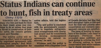 &quot;Status Indians Can Continue to Hunt, Fish in Treaty Areas&quot;