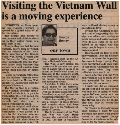 &quot;Visiting the Vietnam Wall is a Moving Experience&quot;