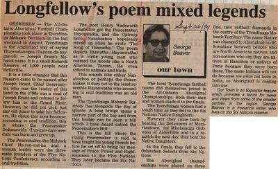 &quot;Longfellow's Poem Mixed Legends&quot;